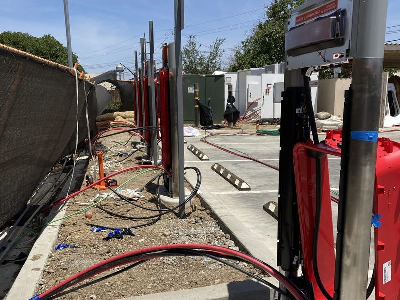EV charging equipment installation actively in progress