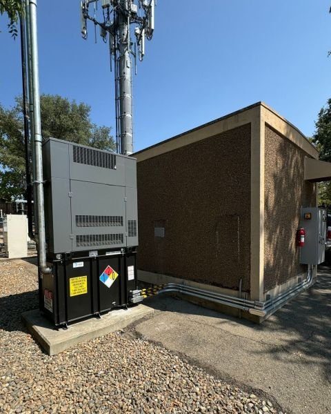Close-up of generator cabinet wiring and components